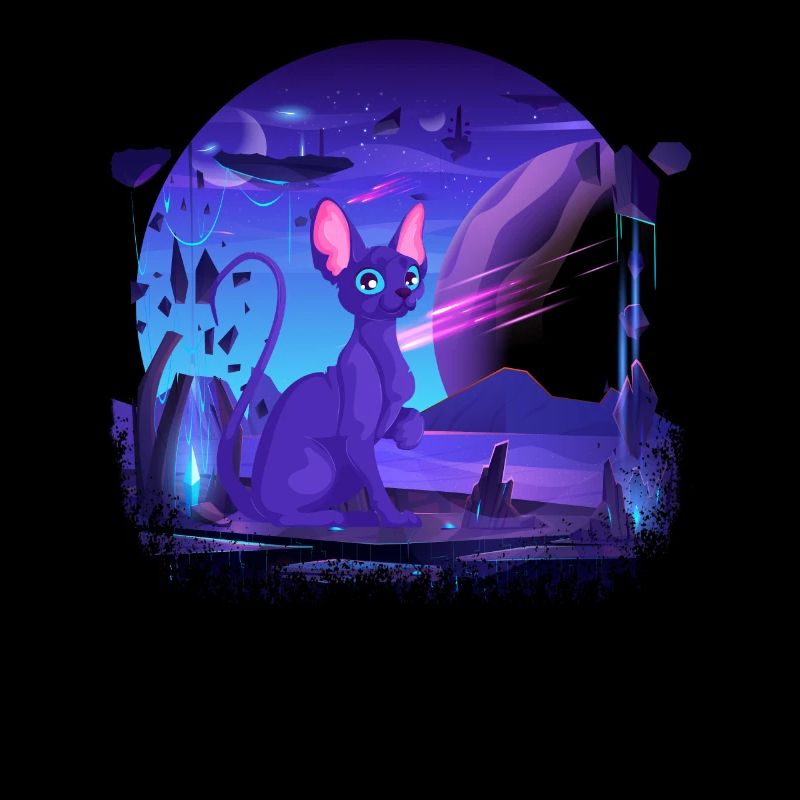 Galactic Cat Vintage Chat rétro Élégance intemporelle