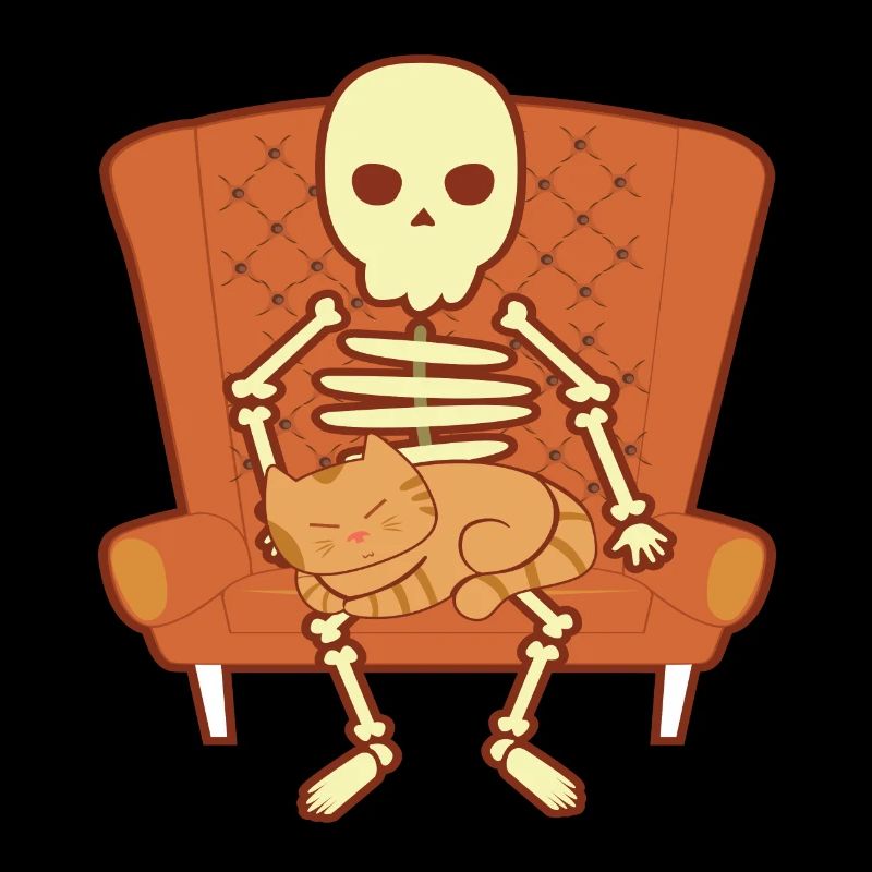 Cats skeleton sofa couch cat lover gift