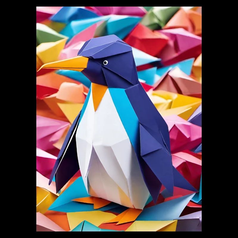 Rainbow Waddle - pingouin en origami