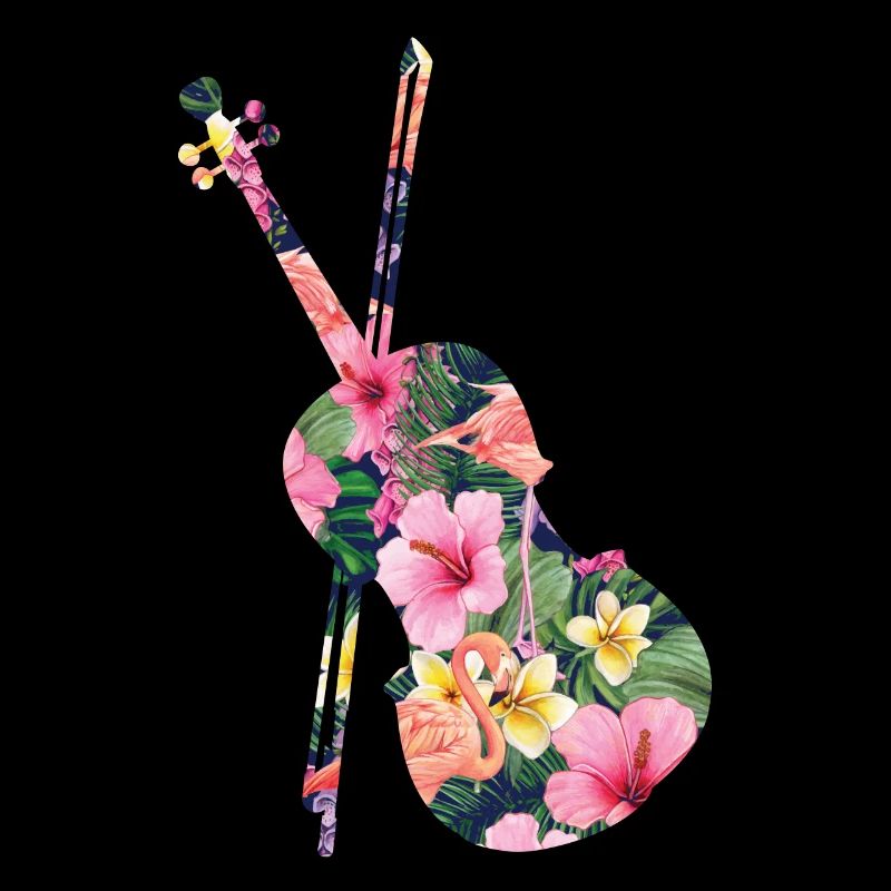 Violon Violoniste Fleur Tropicale