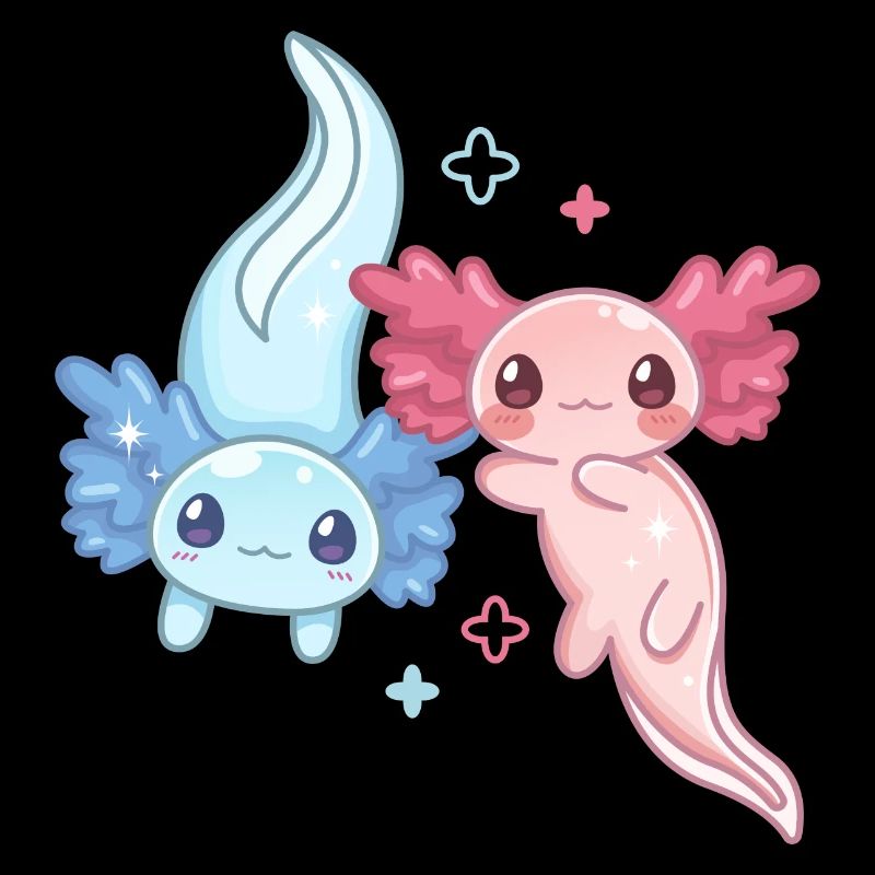 Conception de paire d’axolotl d’anime pour les amateurs d’axolotl