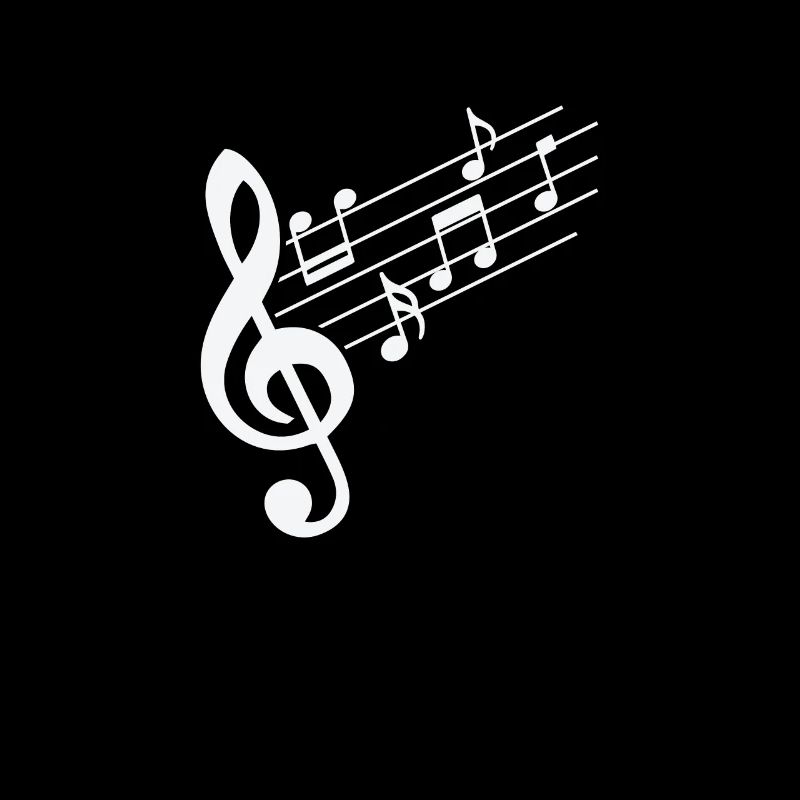 Clé de musique avec notes de musique