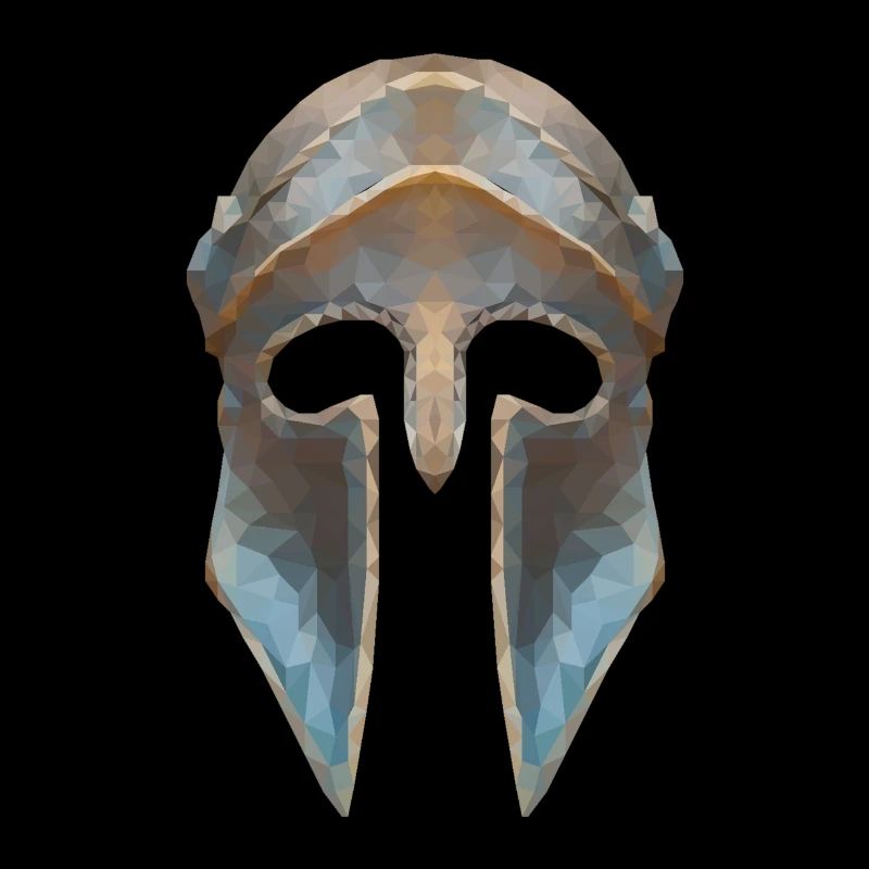 Gladiator's helmet low polygon effect