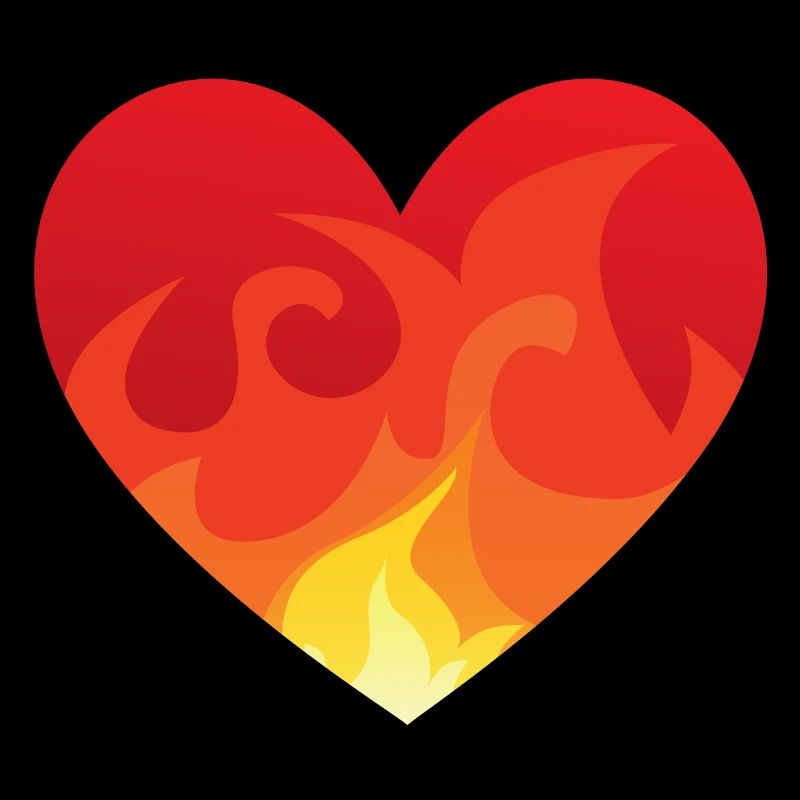 Heart with fire de