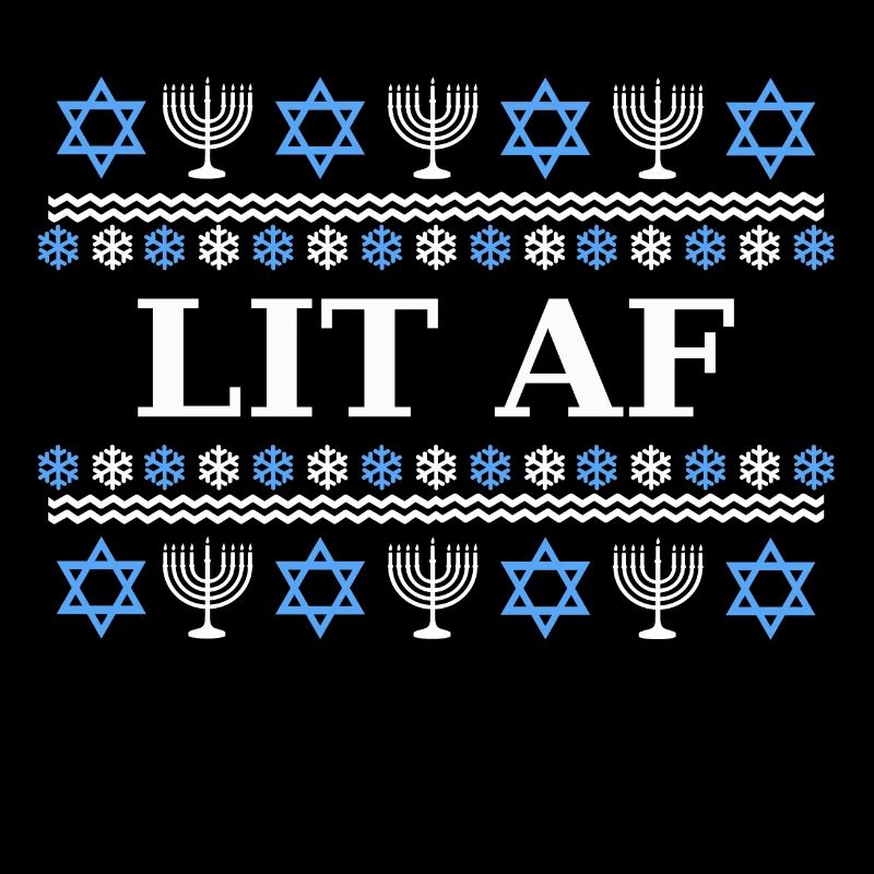 Lit AF Menorah - Grande idée de cadeau pour les Juifs, Hanoukka