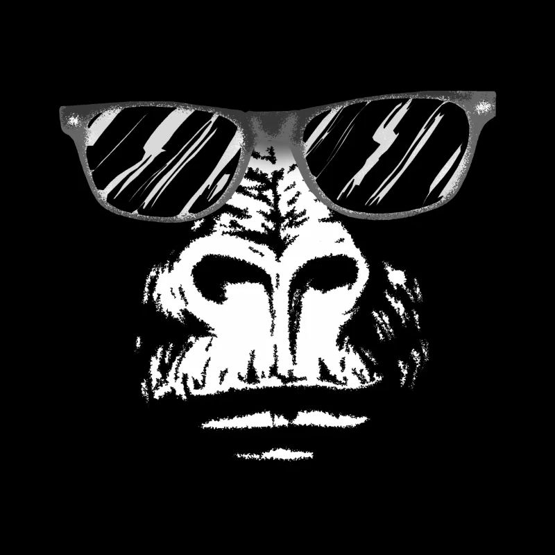 Gorilla mit Nerdbrille