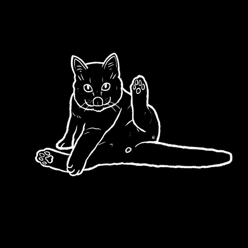 A cat licking its butt