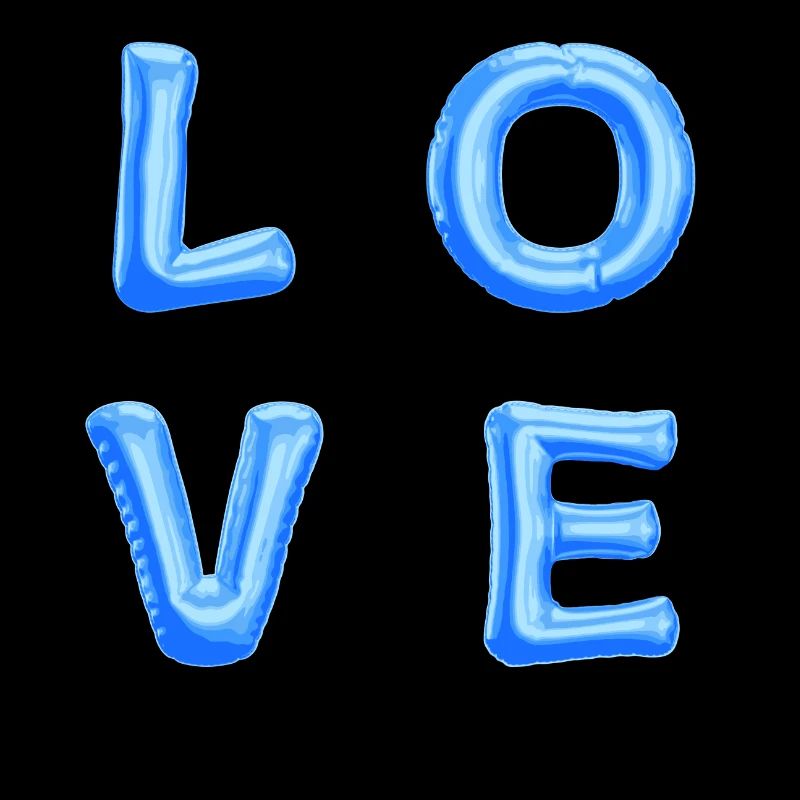 LOVE blaue Luftballons