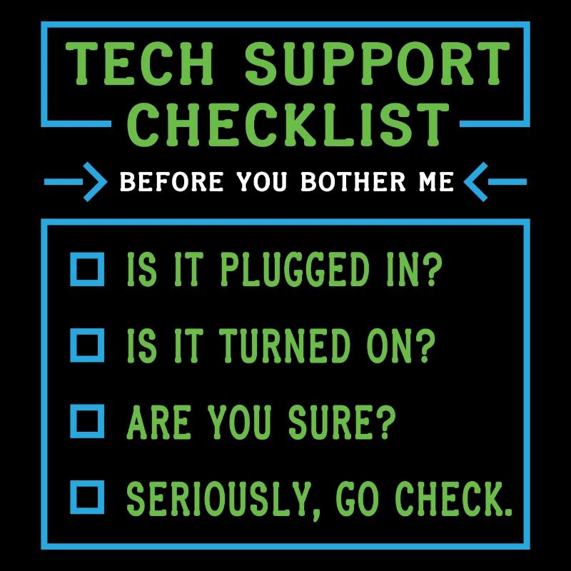 Liste de contrôle du support technique Coding