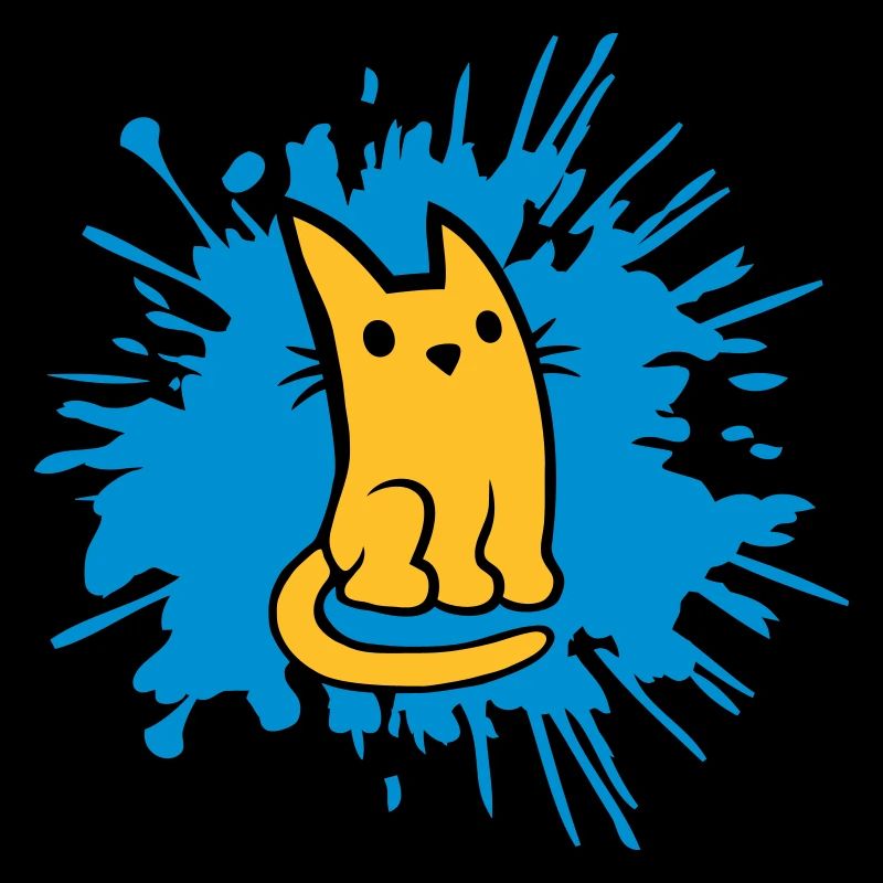 Tropfen Farbklecks Katze Comic