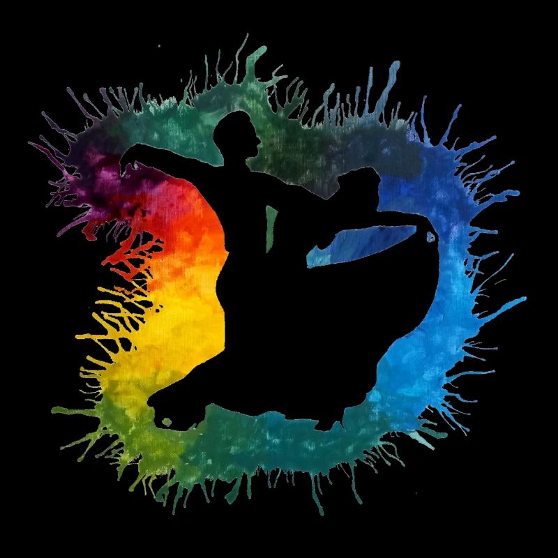 Standard Rainbow Dance Couple Watercolor Gradient