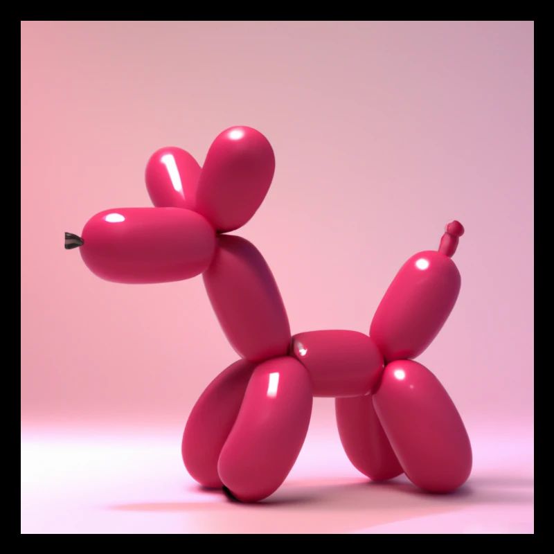 Süßer Pinker Luftballon Hund