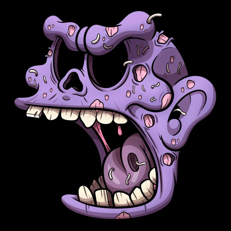 Zombie Head With Maggots