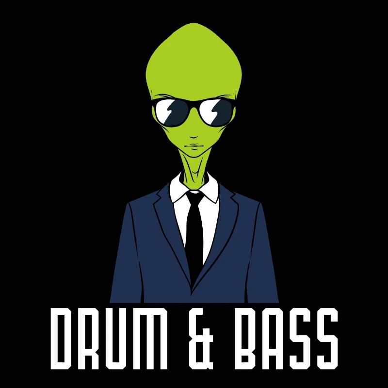 Drumming Shirt For Drummers "Drum & Bass Alien"
