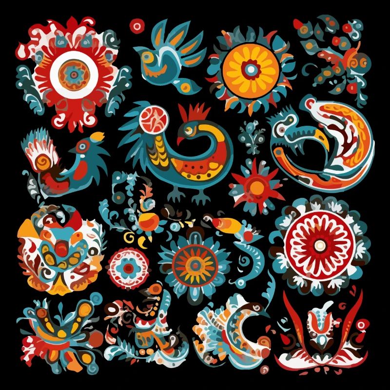 Fleurs et oiseaux