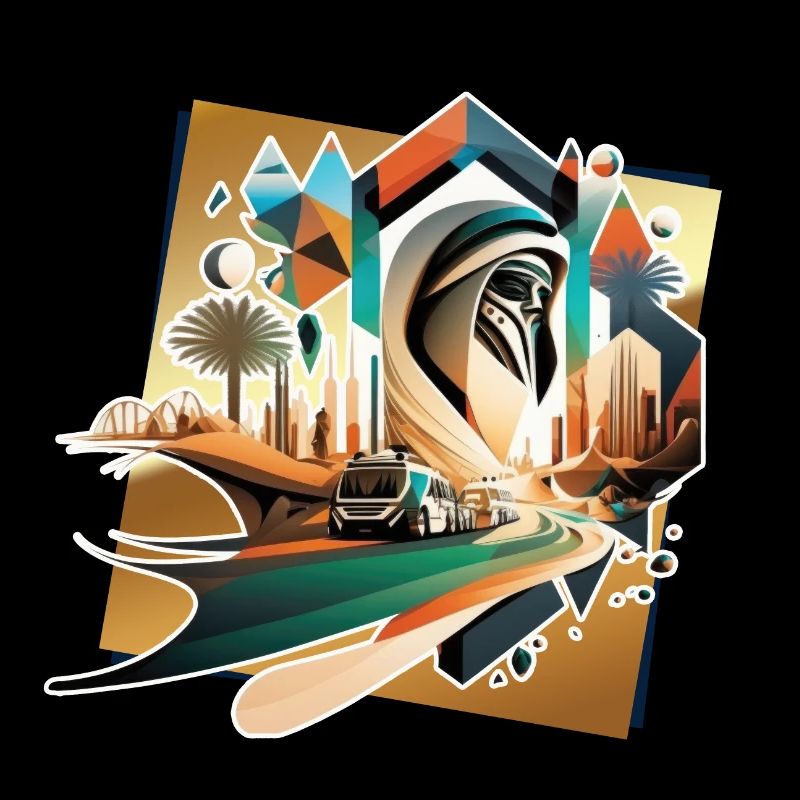 abstract uae in the future cartoon