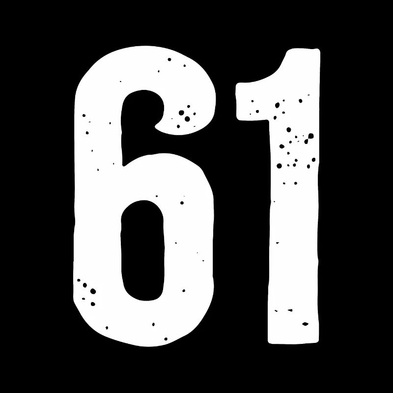 61 Numbers White