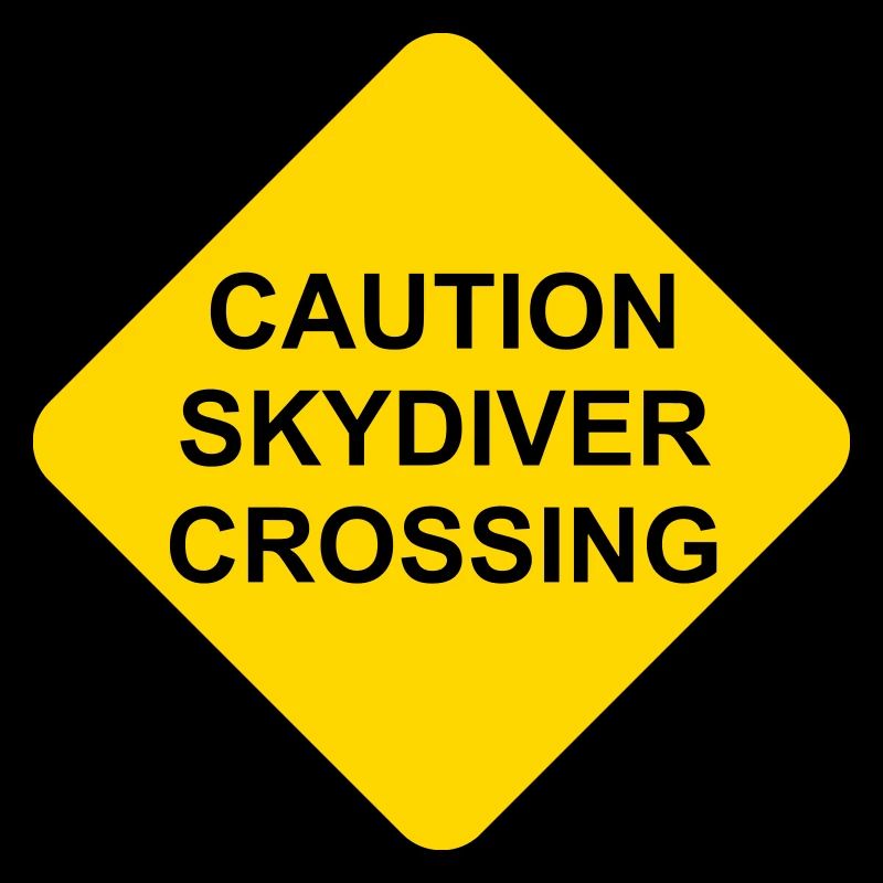 Shield Caution Skydiver Crossing