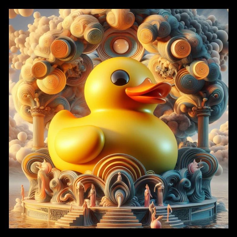Rubber Duck in Delulu Hyperrealism