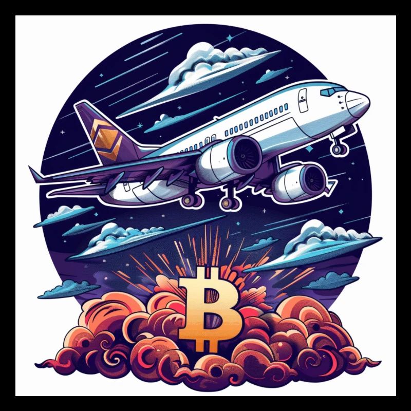 Crypto Bitcoin BTC Flugzeug Design Himmel ETH