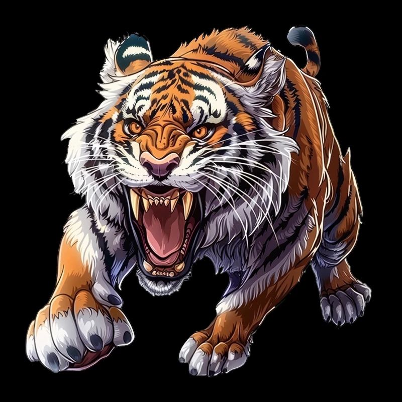 Proud tiger in attack mode