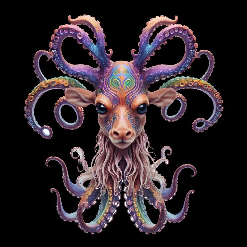 Psychedelic Goa Deer Octopus