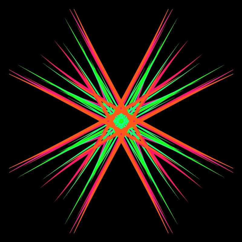 Étoile composée de plusieurs couleurs vives