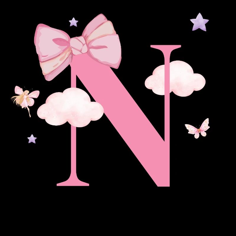 Letter n pink clouds