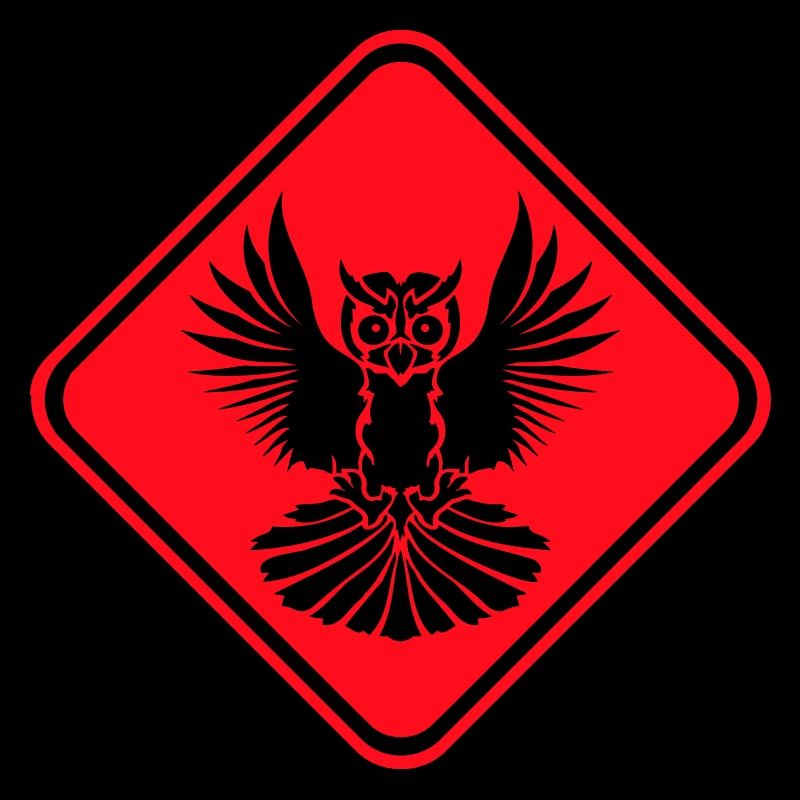 hibou Avertissement Zone de danger Panneau Note Attention