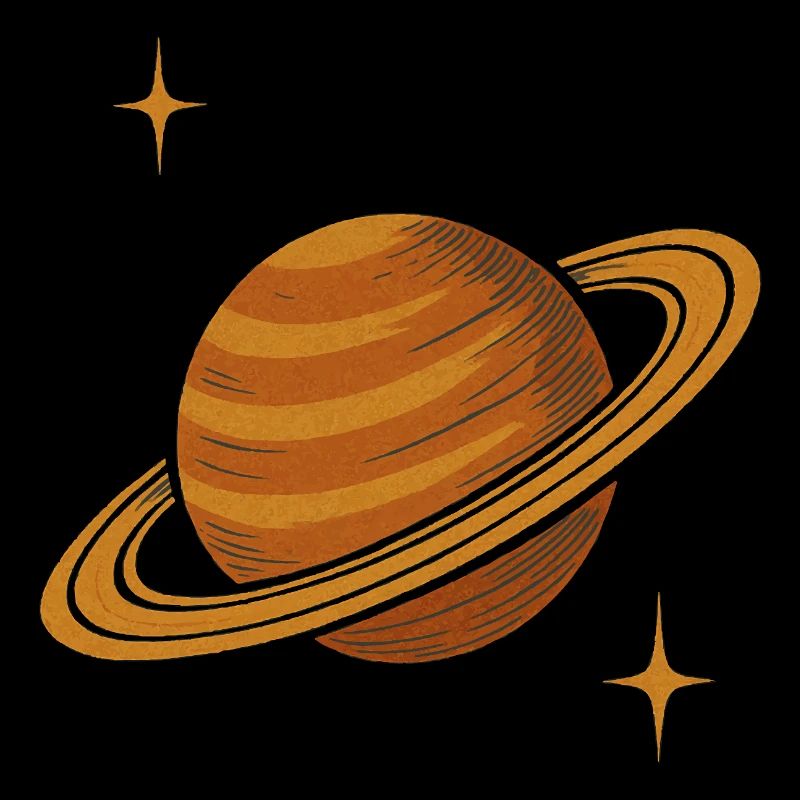 Planète Saturne rétro – Design spatial vintage