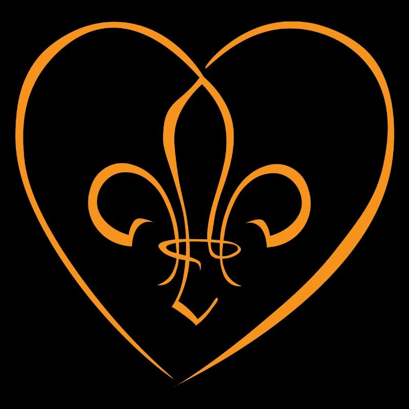 Fleur de Lys dans un coeur - Caramel