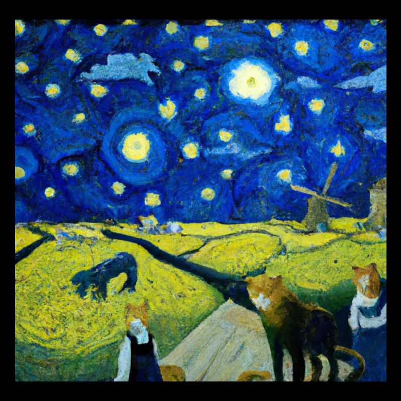 Katzen in der "starry night"