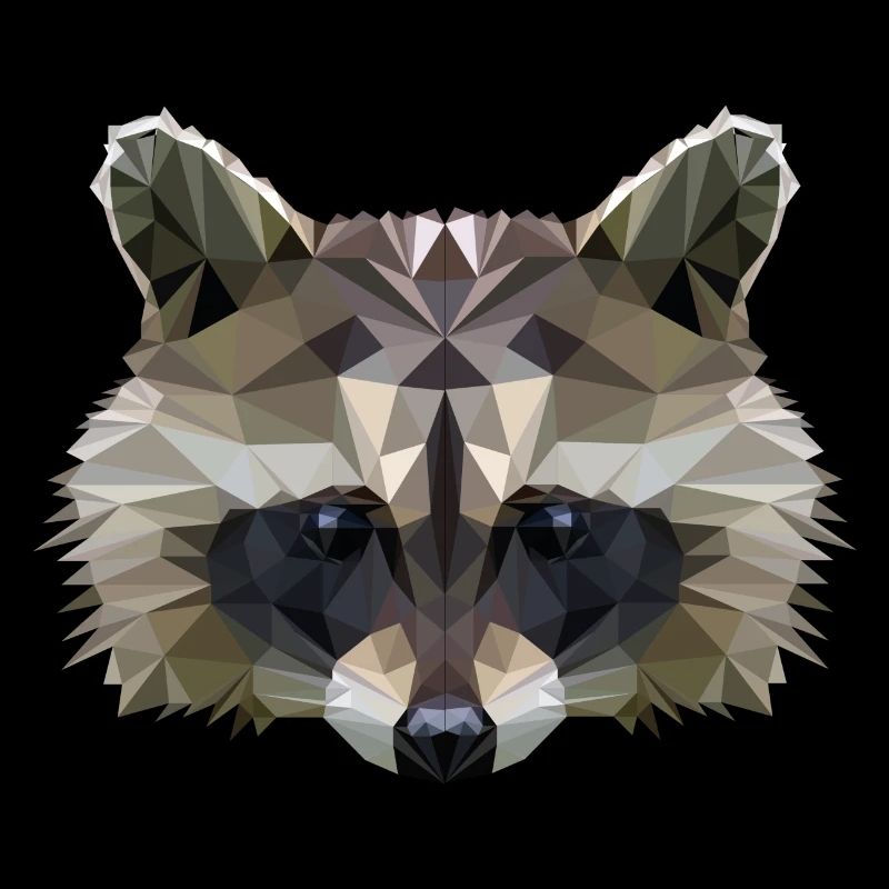 Stylischer Polygon Waschbär