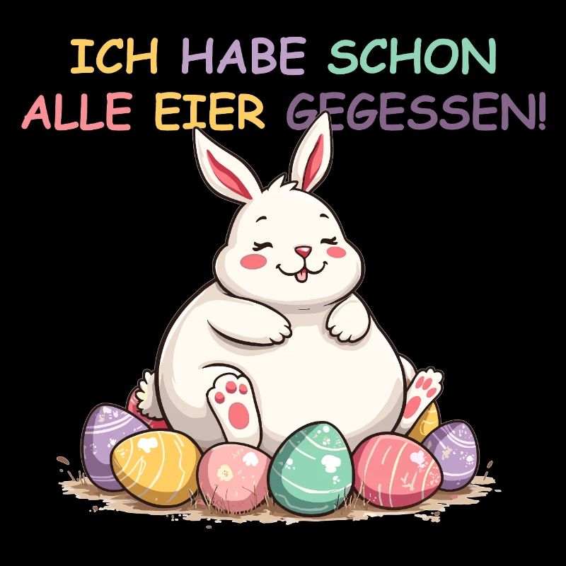 All eggs eaten funny colorful Easter with bunny