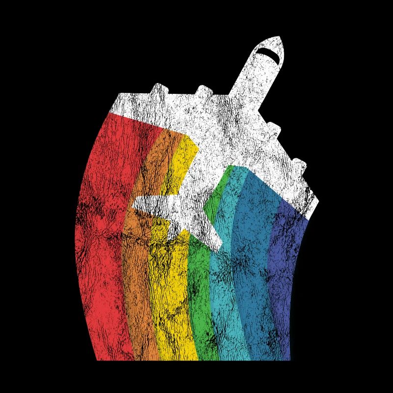 Flieger Flugzeug Geschenk fliegen Regenbogen