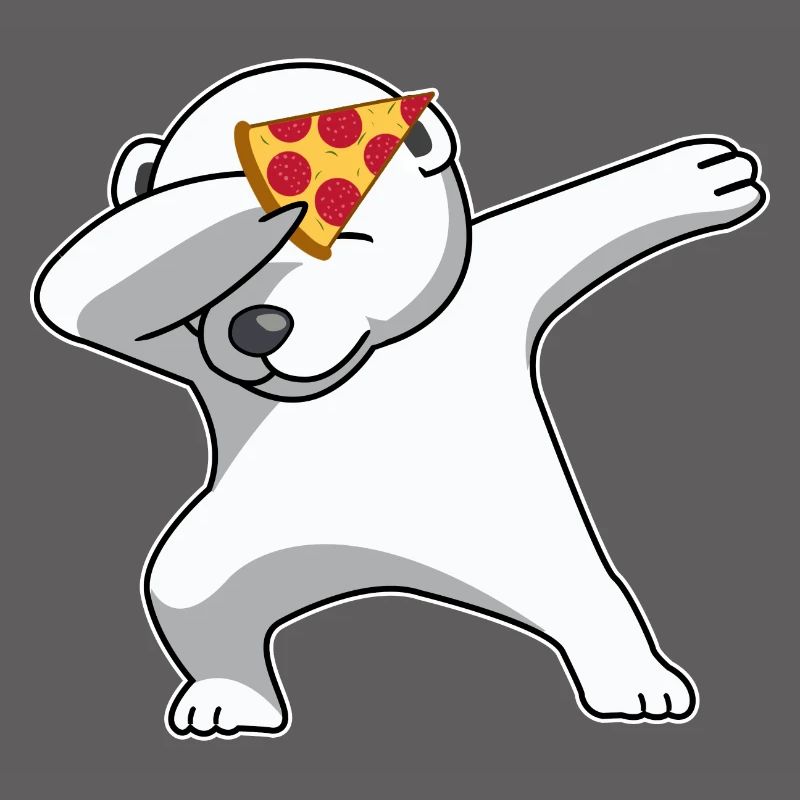 dab dabbing polar bear pizza fun gift bear polar