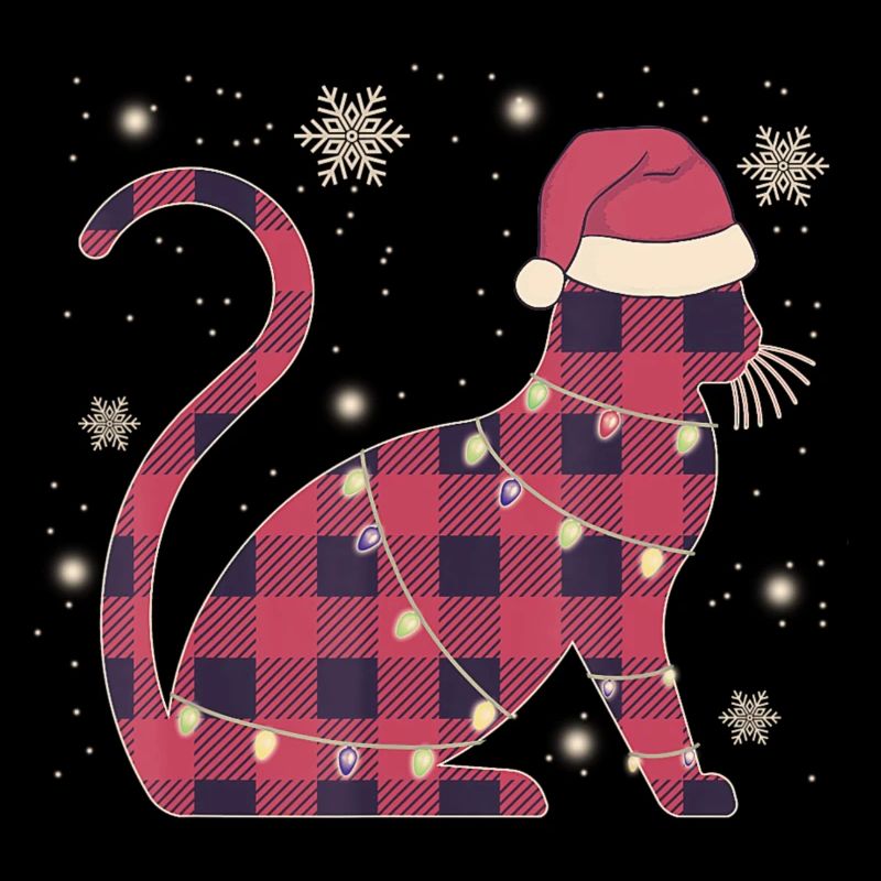 Chat avec bonnet thème Noël