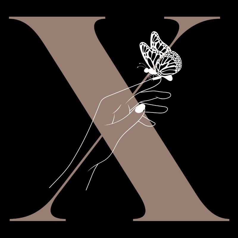 Letter x Magic butterfly