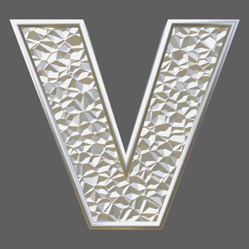 V, letter, initial, monogram,