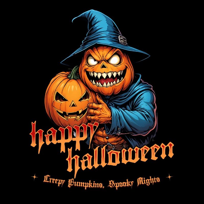 Halloween Pumpkin Witch Hat Midnight