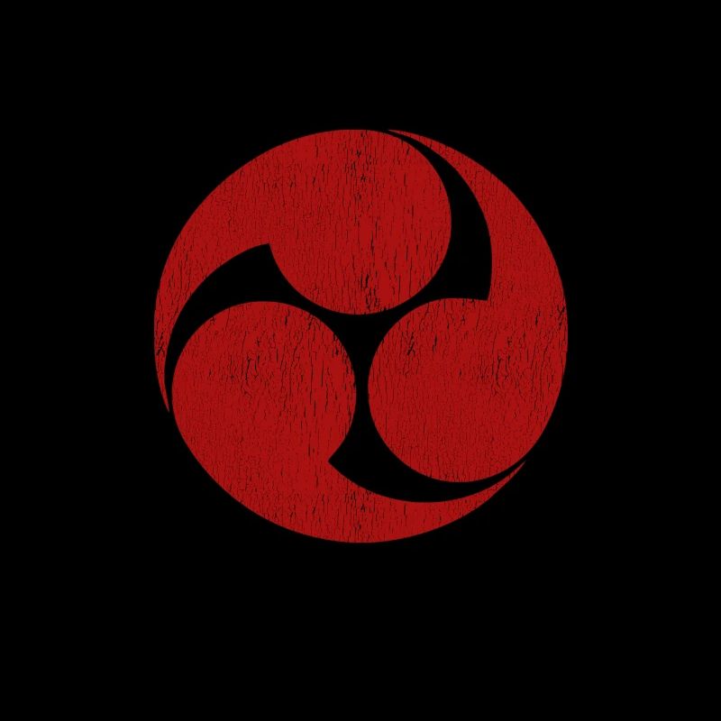 Mitsudomoe Red Distressed Graphic