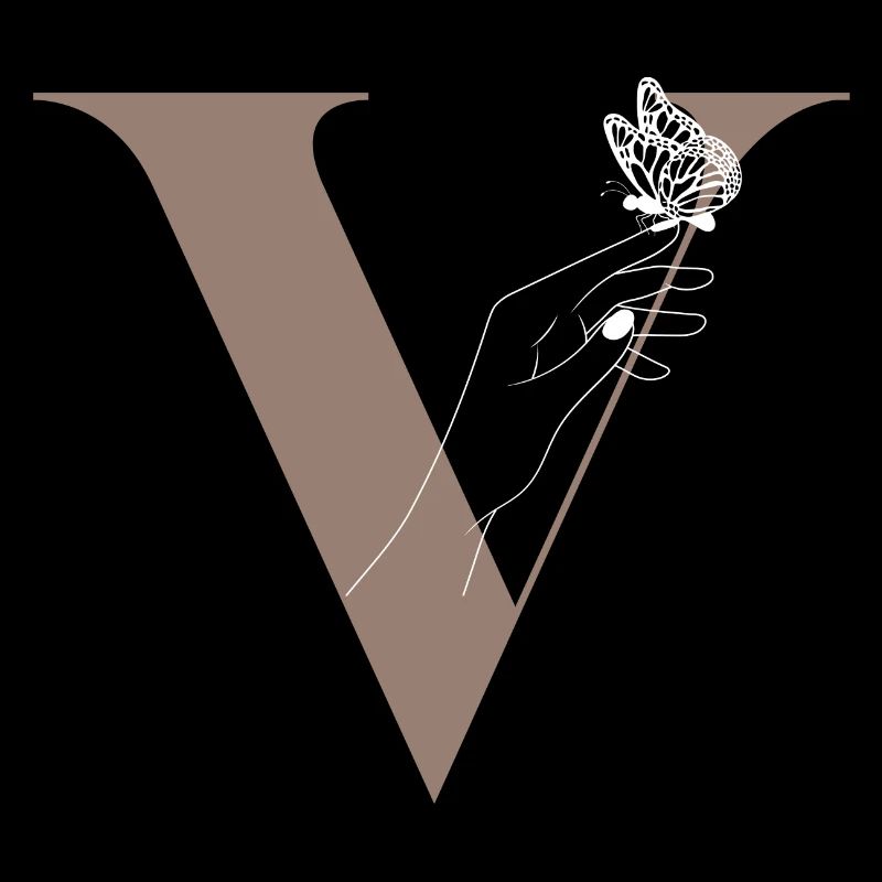 Letter V Magic butterfly