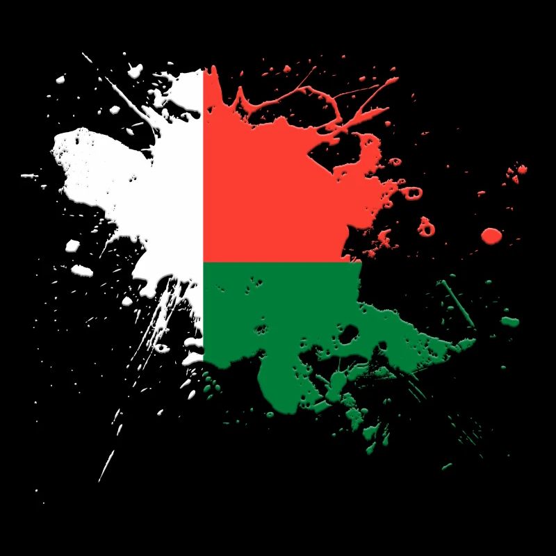 Madagaskar Flagge als Farbklecks