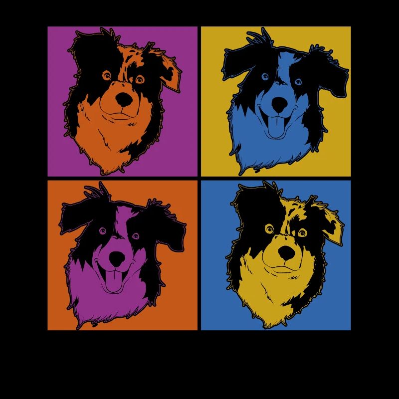 Pop Art Hund Geschenk Aussie Australian Shepherd