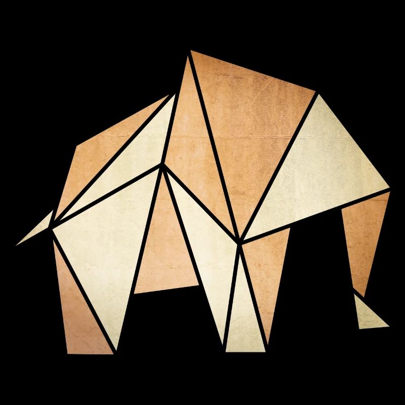 Origami: Elefant (Pergament-Optik)