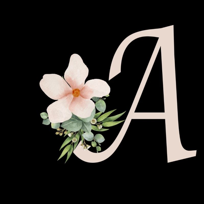 Lettre A avec fleur