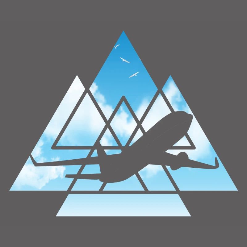 Airplane Pilot Flying Sky Triangle Geometry