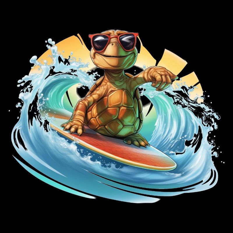 Surfende Schildkröte