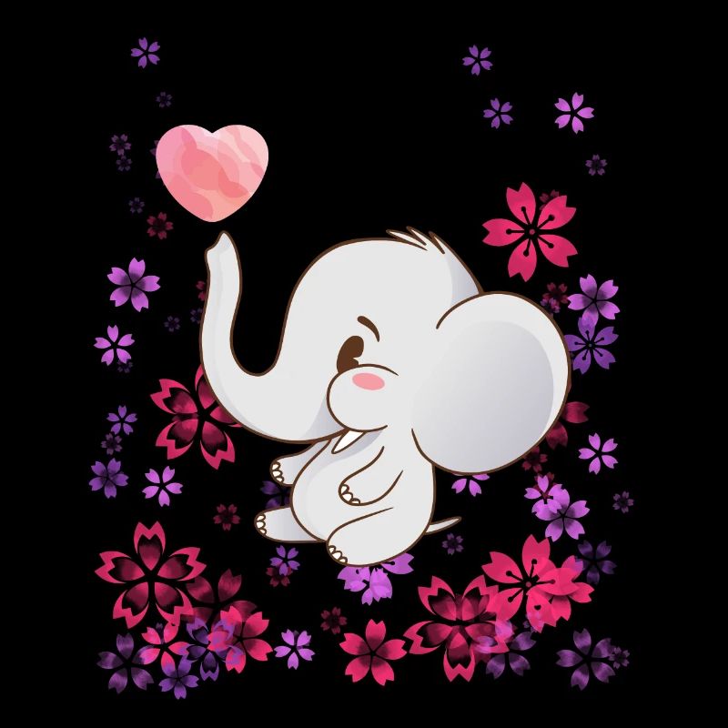 Bébé éléphant avec des fleurs