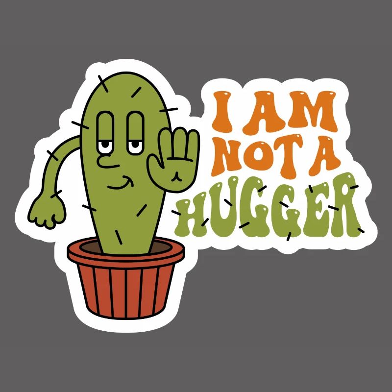 Ich bin kein Hugger Sarkastic Cactus Design